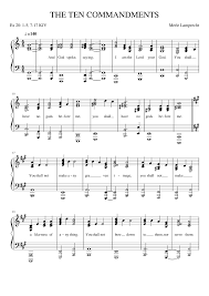 You can print it using your inkjet or laser printer and share with church great printable that you can use at home school, church, classroom, university, homeschooling. The Ten Commandments Sheet Music For Piano Solo Download And Print In Pdf Or Midi Free Sheet Music With Lyrics Thrash Metal Musescore Com