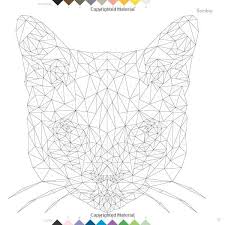 Trianimals Color Me Cat 60 Color By Number Geometric Artworks With Meow Cetin Can Karaduman 9780062663146 Geometric Artwork Artwork Spring Coloring Pages