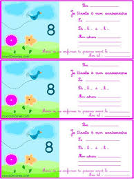 Carte d'anniversaire 8 ans a imprimer gratuitement, gratuite, plusieurs modèles de carte a imprimer pour 8 ans, fille ou garçon, idées de texte inclus, elles sont totalement gratuite, 1 ou 2 modèles de carte par feuille pliable en 2 Carte D Invitation Anniversaire A Imprimer Garcon 8 Ans