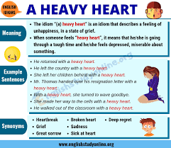A Heavy Heart Definition With Useful Examples Synonyms List English Study Online Heavy Heart English Study Idioms