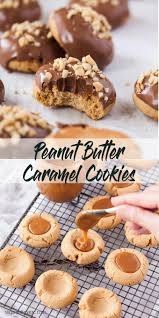 Caramel Peanut Butter Thumbprint Cookies Recipe Peanut Butter Thumbprint Cookies Caramel Cookies Cookies Recipes Christmas