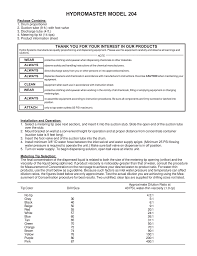 Hydromaster Model 204 Manualzz Com