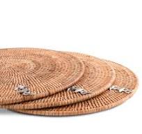 Anchor Placemat Hand Woven Wicker Rattan Round - Set of 4