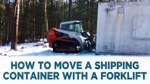 I've done it with a 20 footer. How To Move A Shipping Container With A Forklift Youtube