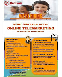 Check spelling or type a new query. Lowongan Kerja Online Telemarketing Di Radikari Yogyakarta Bursa Lowongan Kerja