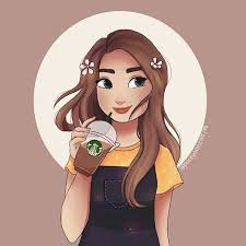 Love Me Some Starbucks In 2020 Cartoon Girl Drawing Girls Cartoon Art Cartoon Art Styles
