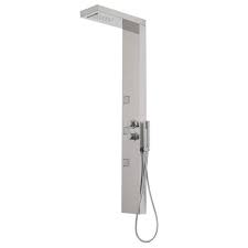 The firebird stainless steel thermostatic shower tower comes with fantastic features and parts as well as a smooth plan that makes it sure to awe. Capri V Chrome Finished Stainless Steel Shower Panel With Rain And Cascade Showerhead