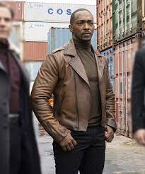 Sam Wilson The Falcon And The Winter Soldier Brown Leather Jacket