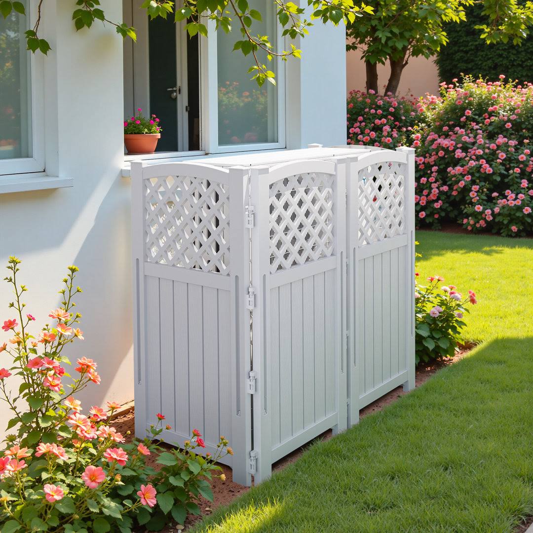 49.45In H x 22.6In W Outdoor Privacy Screen, 4-Side Screen Furmax Color: White