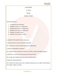 Second title of the subject: Icse Sample Papers For Class 6 Biology Paper 2 2019 2020
