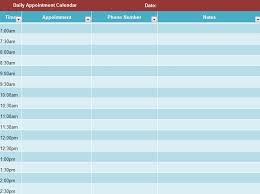 daily appointment calendar template