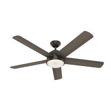 Hunter fan 60 inch casual matte silver ceiling fan with light kit and pull chain. Hunter 59485 Noble Bronze Romulus 60 5 Blade Smart Led Ceiling Fan With Remote Control Lightingdirect Com