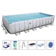 Amazon Com Bestway 56477e Power Steel Rectangular Above Ground 24ft X 12ft X 52in Backyard Best Above Ground Pool Above Ground Swimming Pools In Ground Pools