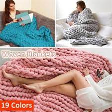 Because the yarn is so bulky, you can stitch a sizable blanket over a weekend. Hot Yarn Knitted Blanket Handmade Hand Knitted Warm Chunky Knit Blanket Merino Soft Wool Thick Yarn Bulky Sofa Throw Blankets Aliexpress