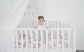 Distance between slats on a baby crib. Loaol Baby Crib Bumper Knotted Braided Plush Nursery Cradle Decor Newborn Gift Pillow Cushion Junior Bed Sleep Bumper 3 Meters White Gray Blue