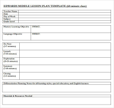 Lesson Plan Template Middle School Unique Sample Middle School Lesson Plans Template High School Middle School Lesson Plan Template Middle School Lesson Plans