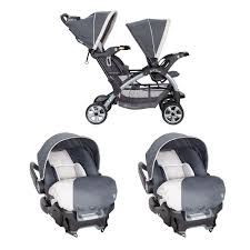 Baby Trend 5 Point Harness Double Stroller 35 Lb Infant Car Seat W Car Base Walmart Com In 2020 Baby Trend Double Stroller Baby Car Seats Baby Trend