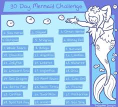 30 Day Mermaid Challenge By Theleatherdragoni Drawing Challenge 30 Day Art Challenge 30 Day Drawing Challenge