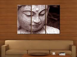 Framed Huge 3-panel Buddha Spiritual Zen Art Canvas Art Print