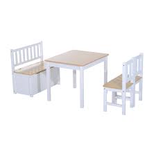 The chairs have a 165 pound weight. Homcom 4pc Wooden Children Table 2 Chairs Toy Storage Bench Seat Seating Stool Kids Furniture Set Buy Online In Saint Vincent And The Grenadines At Saintvincent Desertcart Com Productid 50570566