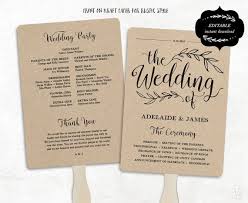 Printable Wedding Program Template Rustic Wedding Fan Etsy Printable Wedding Program Template Wedding Fans Programs Template Printable Wedding Programs