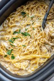 Chicken Alfredo Pasta In The Slow Cooker Slow Cooker Pasta Recipes Chicken Alfredo Recipes Crockpot Recipes Slow Cooker