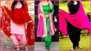 Plain Punjabi Suit Designs Plain Suit With Contrast Dupatta Trending Fashion Women Punjabi Suits