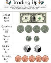 Money Math Game Kids Make Exchanges As They Try To Reach 1 00 Via Tales From K 1 Everyday Math Money Math Activities Math Freebie