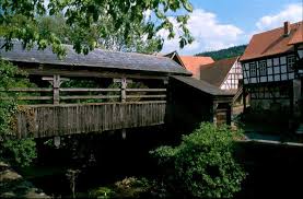 covered bridge in budingen hesse germany timberedhouses half timberedhouses fachwerk germany travel fachwerk fachwerkhauser