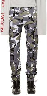 Black And White Camo Cargo Pants Vetements Grey Camo Cargo Trousers Modesens Grey Pants Men Camo Pants Men Cargo Trousers