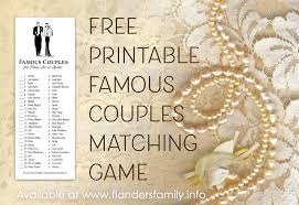 Put your film knowledge to the test and see how many movie trivia questions you can get right (we included the answers). Famous Couples Matching Game Flanders Family Homelife