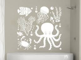Check out our bathroom wall stickers themed sea life. Octopus Sea Life Wall Decals Bathroom Sticker Vinyl Wall Decals Girls Room Bathroom Stickers Animal Wall Decals