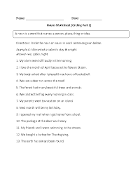 Nouns Worksheet Circling Part 1 Intermediate Nouns Worksheet Nouns Regular Nouns