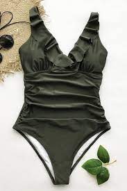 Cupshe Sense Your Fragrance Falbala One Piece Swimsuit One Piece Swimsuit Swimsuits Bathing Suits Swimwear