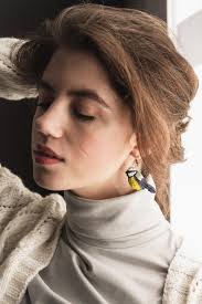 Titmouse Birds Dandle Earrings, Made From Polymer Clay, by Eteniren