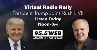 Rush is america's anchorman & navigates today's political environment with his own unique take. Wsb Radio On Twitter Happening Now President Trump Holds Virtual Rally On The Rush Limbaugh Show Listen Live On 95 5 Wsb And The Wsb Radio App Https T Co Vvcrfvpalj Https T Co 3ysw3h5vtp