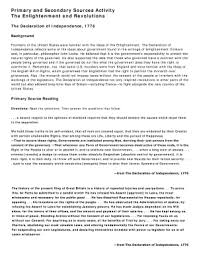 Some of the worksheets displayed are primary and secondary source work, week six identifying primary and secondary sources, comparing primary and secondary sources lesson plan, primary secondary sources, teaching primary and secondary sources, primary sources. Fillable Online Primary And Secondary Sources Activity The Enlightenment And Fax Email Print Pdffiller