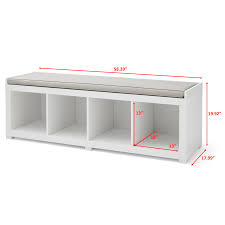 Black 4 Cube Organizer Better Homes And Gardens 4 Cube Organizer Storage Bench White Walmart Com In 2020 Cube Storage Bench Diy Storage Bench Storage Bench Seating