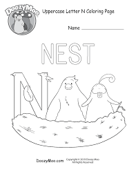 Tribal mandala coloring pages #168. Cute Uppercase Letter N Coloring Page Free Printable Doozy Moo