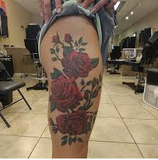 Rose Thigh Tattoo Front Thigh Tattoos Rose Tattoo Thigh Hip Thigh Tattoos