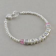 Name Bracelet For Baby Girl Toddler Sterling Silver Newborn Girl Bracelets Birthstone Jewelry Little Girl Birthday Gift Natalie Little Girl Jewelry Baby Girl Bracelet Girl Bracelets