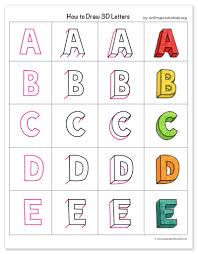The square can be a variety of sizes, but it should only take up a quarter of the page at most. How To Draw 3d Letters Art Projects For Kids