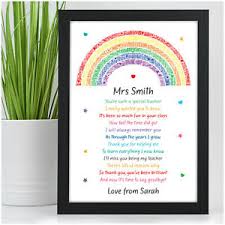 A community for 13 years. Personalised Rainbow Teacher Thank You Gifts Nursery Ta School Leaving Poem Gift Ebay