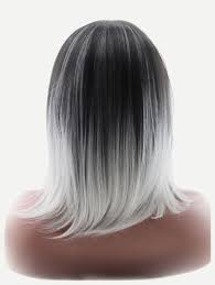 Black And White Ombre Hair Short Ombre Short Straight Wig 1pc Shein Sheinside White Ombre Hair Frontal Hairstyles Wigs