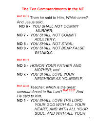 The Ten Commandments In The Nt