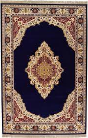 unique loom kerman navy blue area rug