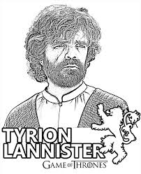 Game of thrones colouring in page white walker. Tyrion Lannister Game Of Thrones Coloring Page To Print