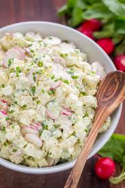 The key to an excellent final product is letting the italian dressing sit for a couple of hours and soak up the flavors before adding the mayo. Creamy Potato Salad Recipe Natashaskitchen Com
