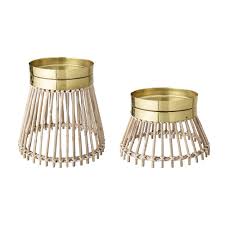Shop pillar holders, taper candelabras, tiny tea lights and more. Buy Bloomingville Cane Metal Candle Holder Set Of 2 Natural Amara