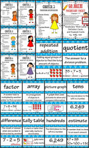 Go Math 3rd Grade Vocabulary Packet Chapters 1 7 Definitions Examples Go Math 3rd Grade Math Third Grade Math